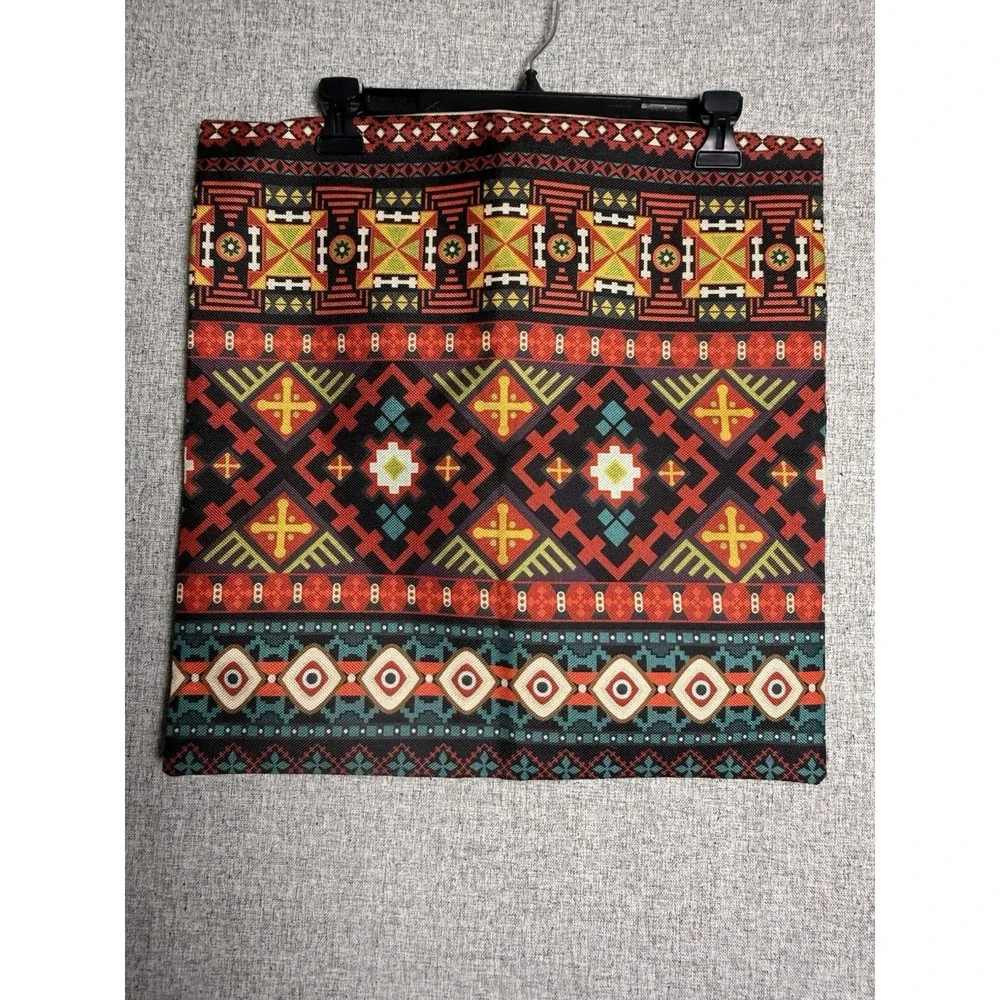 18 X18 Turkish African Pillow Cushion Cover Outdoor Washable Zip Red Blue Yellow